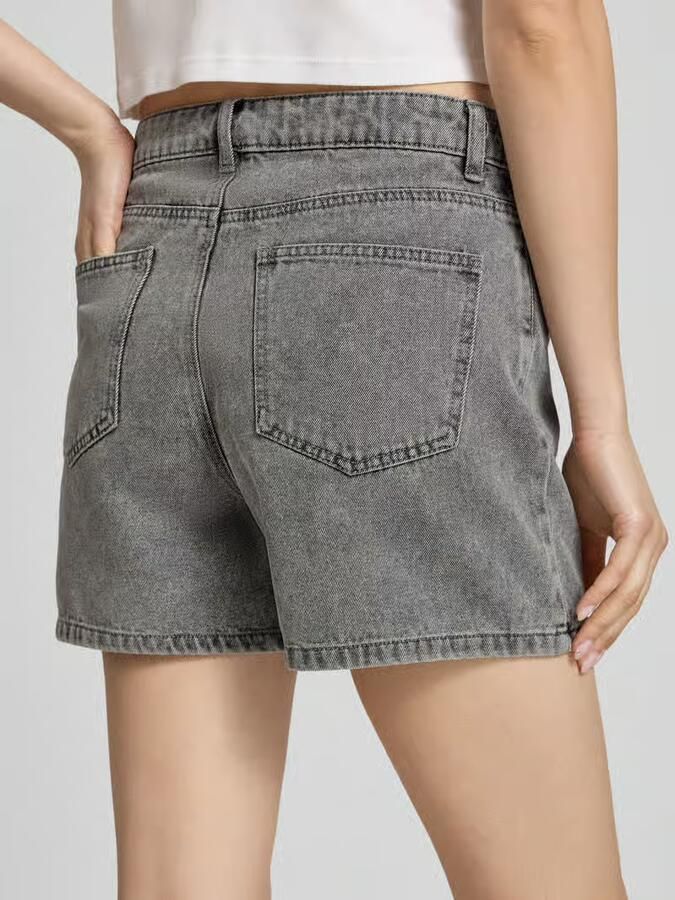 Pieces regular fit korte jeans van katoenmix model 'ABBI' - Foto 9