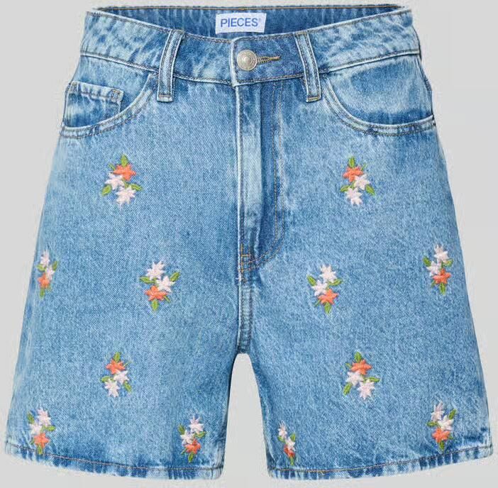Pieces regular fit korte jeans van puur katoen model 'SKY' - Foto 2
