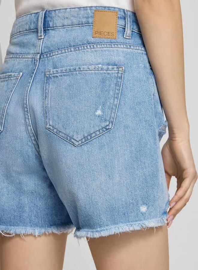 Pieces regular fit korte jeans van puur katoen model 'SUMMER' - Foto 3