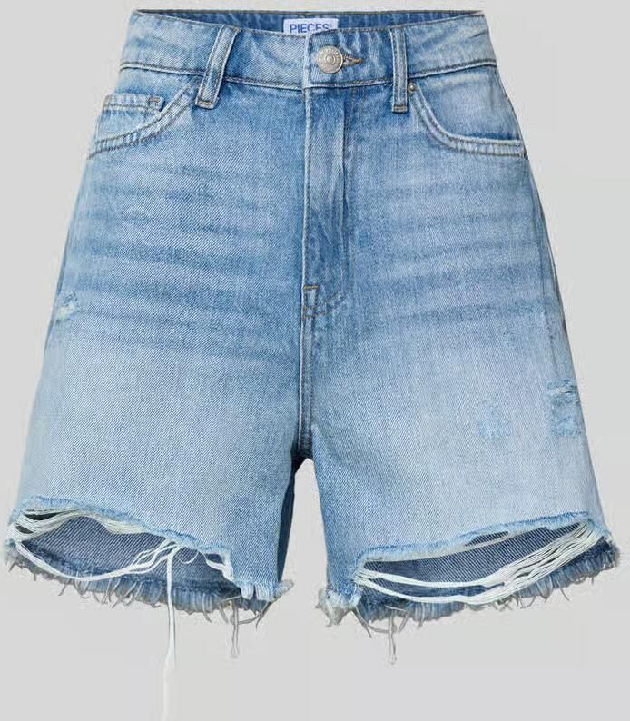 Pieces regular fit korte jeans van puur katoen model 'SUMMER' - Foto 4