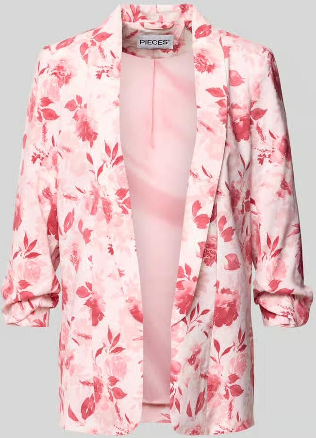Pieces Regular fit lange blazer met all-over motief model 'BOSELLA'