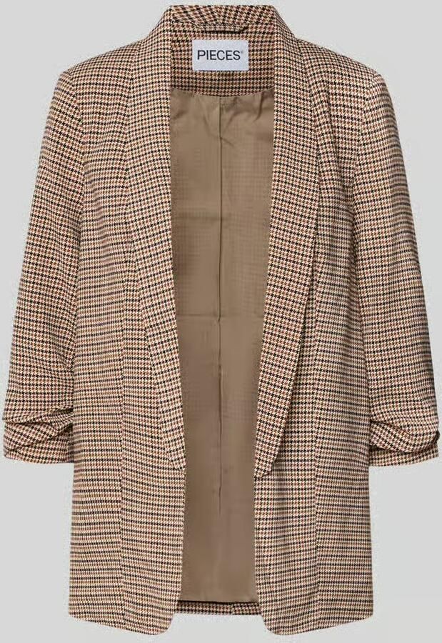 Pieces Regular fit lange blazer met all-over motief model 'BOSELLA'