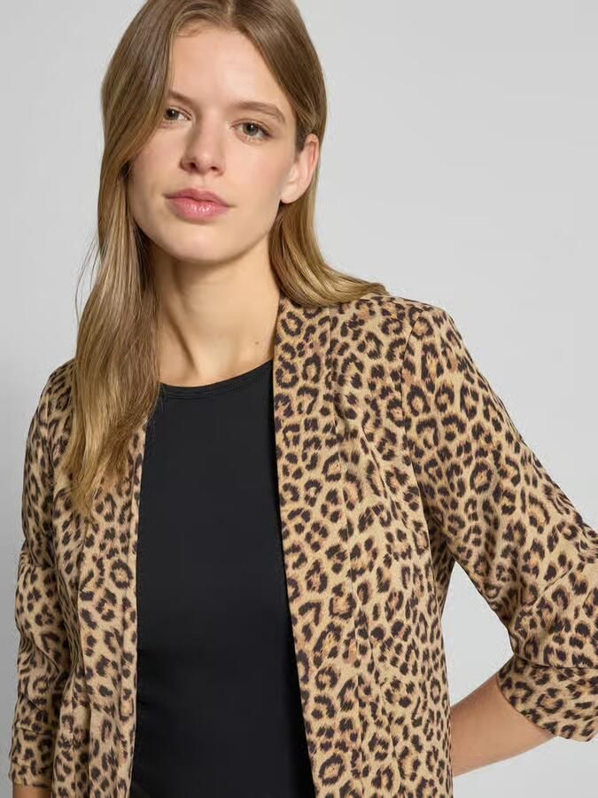 Pieces Regular fit lange blazer met all-over motief model 'BOSELLA'