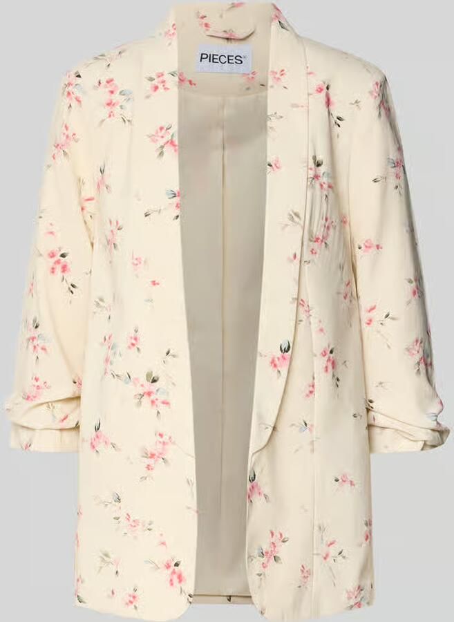 Pieces Regular fit lange blazer met all-over motief model 'BOSELLA'