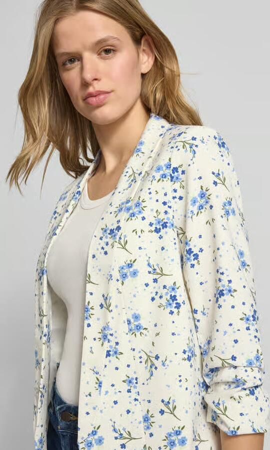 Pieces Regular fit lange blazer met all-over motief Model 'BOSELLA'
