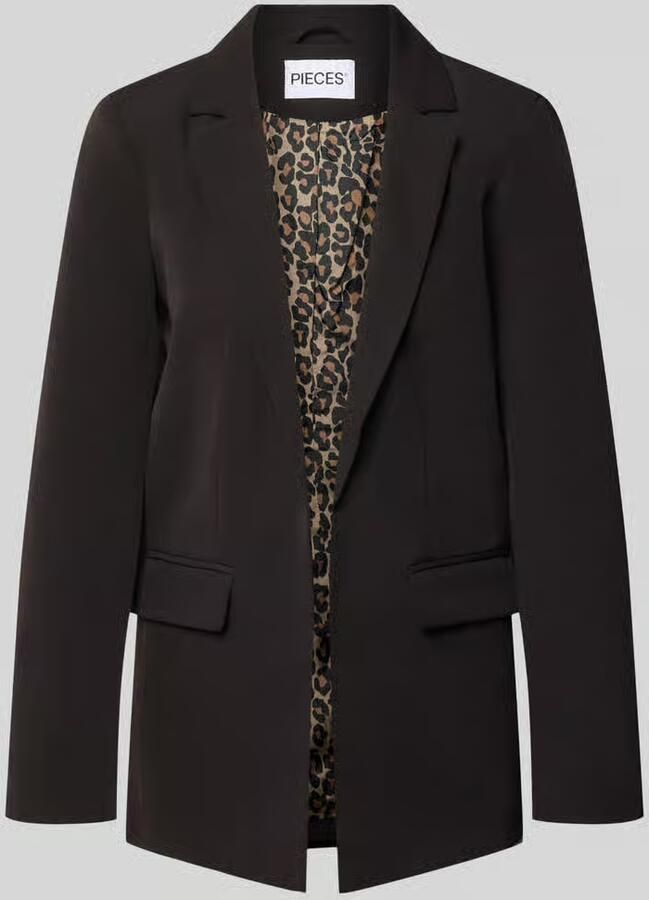 Pieces Regular fit longblazer met leo-motief binnenkant model 'BOZZY' - Foto 12