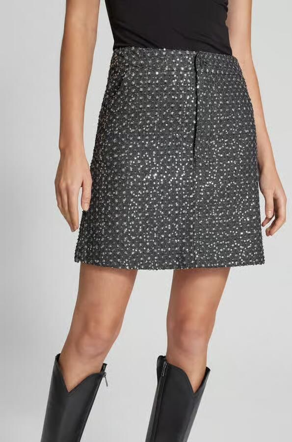 Pieces Regular fit minirok met pailletten model 'ROBERTA'