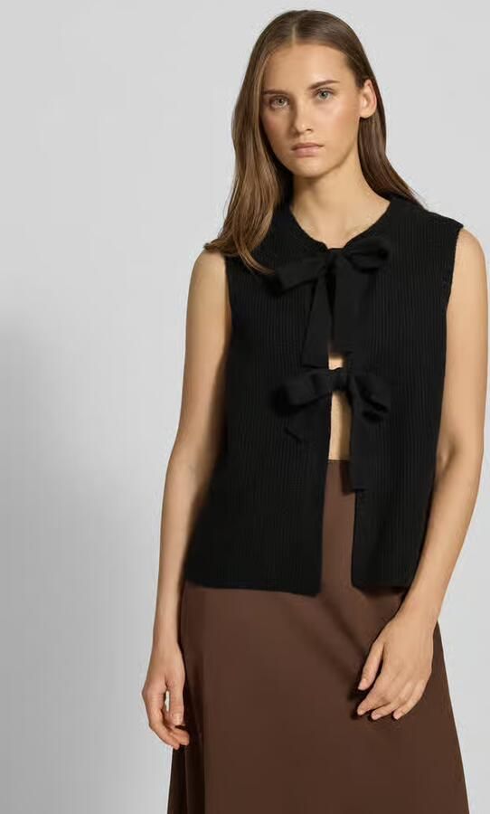 Pieces Regular fit mouwloos vest met striksluiting model 'SILLY' - Foto 2