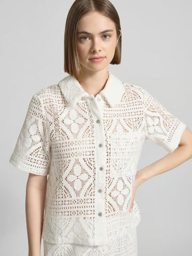 Pieces regular fit overhemdblouse van katoenmix model 'BONNIE'