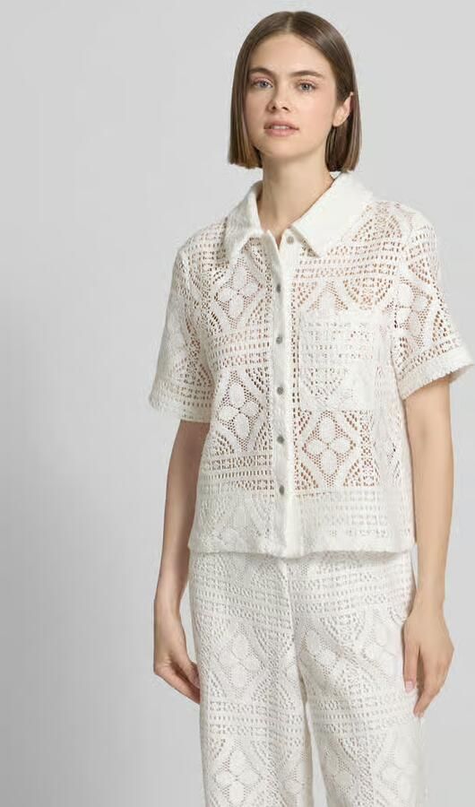 Pieces regular fit overhemdblouse van katoenmix model 'BONNIE' - Foto 4