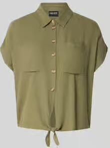 Pieces regular fit overhemdblouse van mix van viscose en linnen model 'PIA'