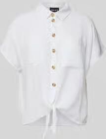 Pieces regular fit overhemdblouse van mix van viscose en linnen model 'PIA'