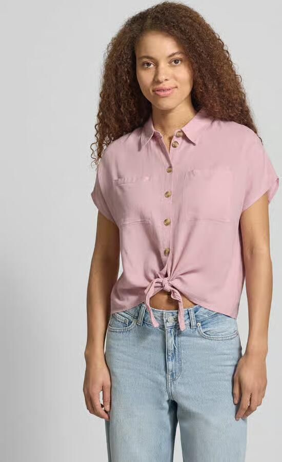 Pieces regular fit overhemdblouse van mix van viscose en linnen model 'PIA' - Foto 2