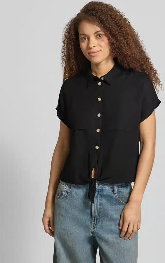 Pieces regular fit overhemdblouse van mix van viscose en linnen model 'PIA' - Foto 2