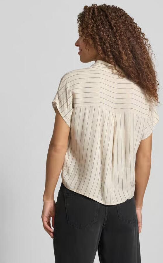 Pieces regular fit overhemdblouse van mix van viscose en linnen model 'PIA' - Foto 3