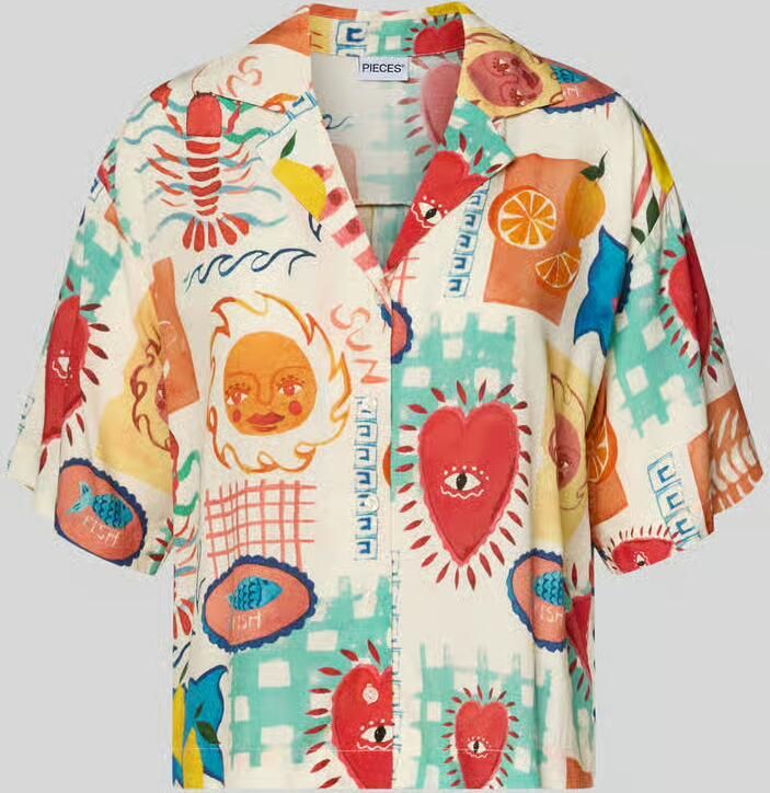 Pieces regular fit overhemdblouse van pure viscose model 'KLARISA' - Foto 4