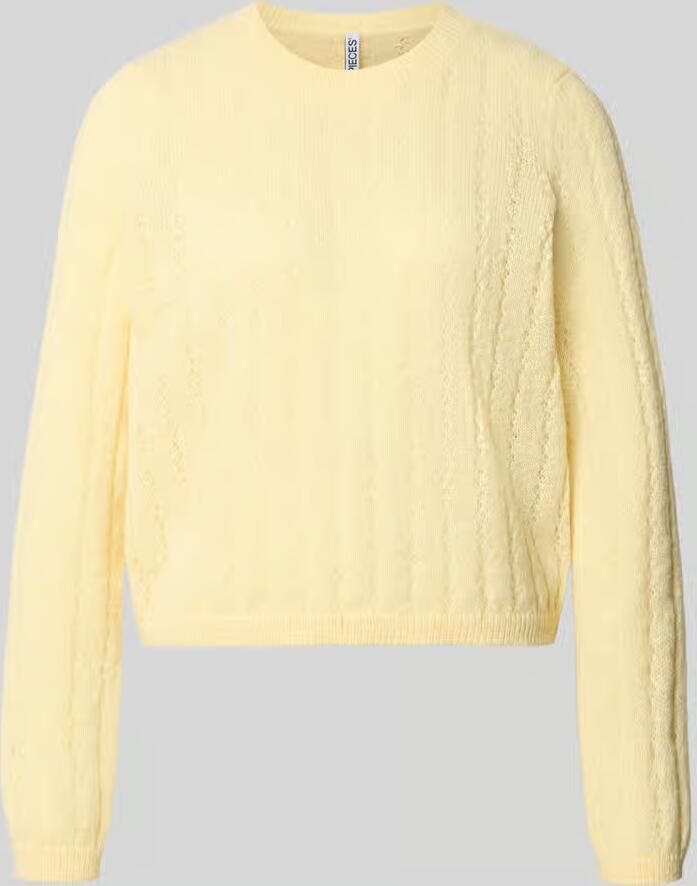 Pieces Regular fit pullover met geribde mouwboordjes model 'ADA'