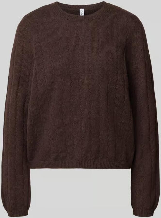 Pieces Regular fit pullover met geribde mouwboordjes model 'ADA'