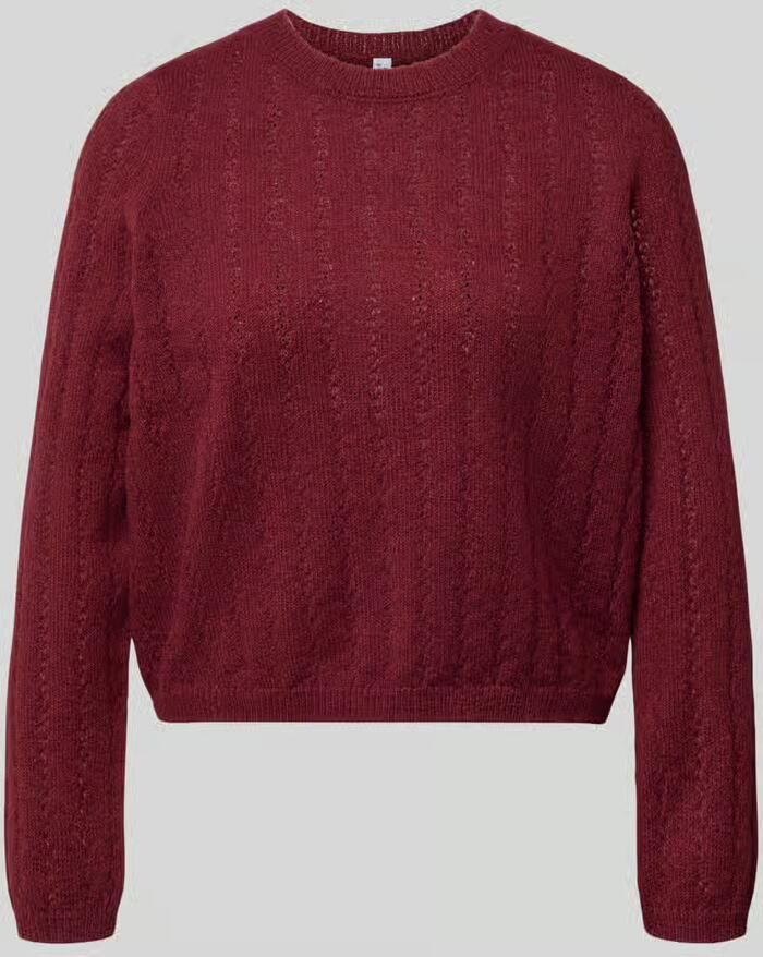 Pieces Regular fit pullover met geribde mouwboordjes model 'ADA'