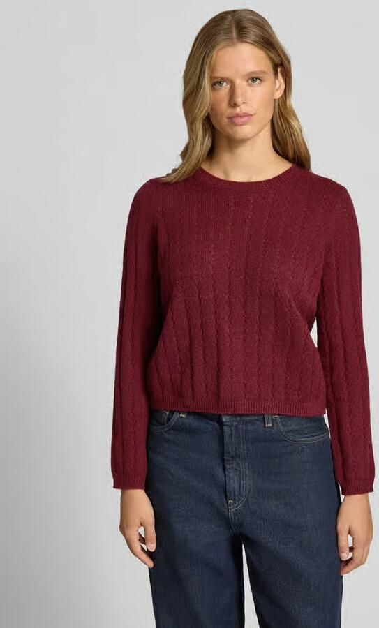 Pieces Regular fit pullover met geribde mouwboordjes model 'ADA' - Foto 3