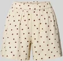 Pieces regular fit stoffen shorts van mix van viscose en linnen model 'Pia'
