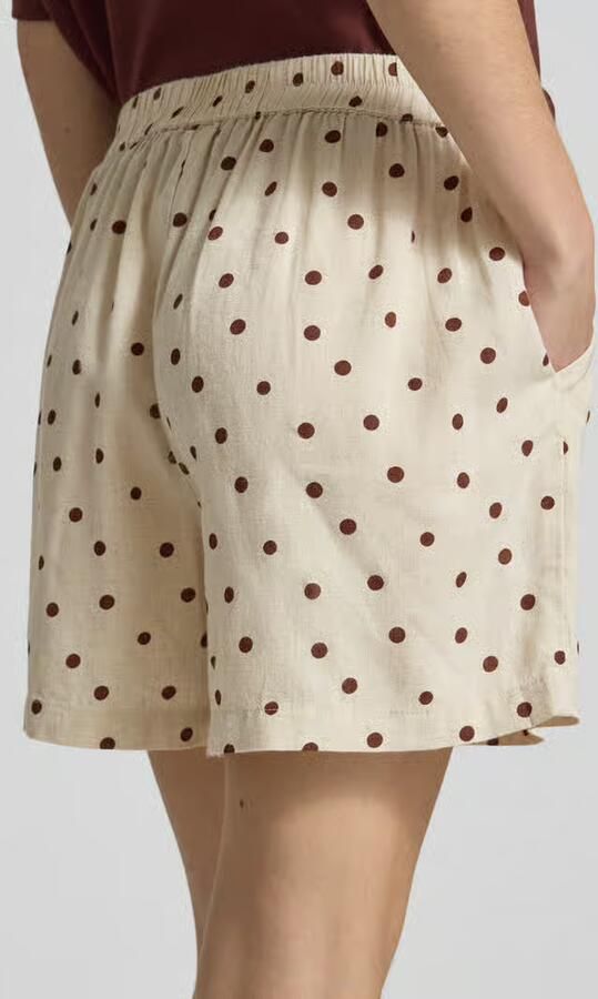 Pieces regular fit stoffen shorts van mix van viscose en linnen model 'Pia'