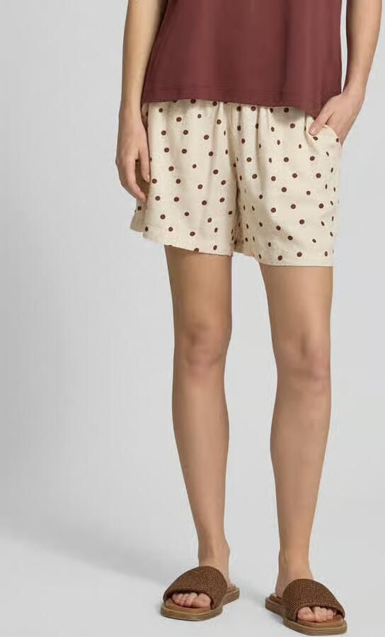 Pieces regular fit stoffen shorts van mix van viscose en linnen model 'Pia' - Foto 2