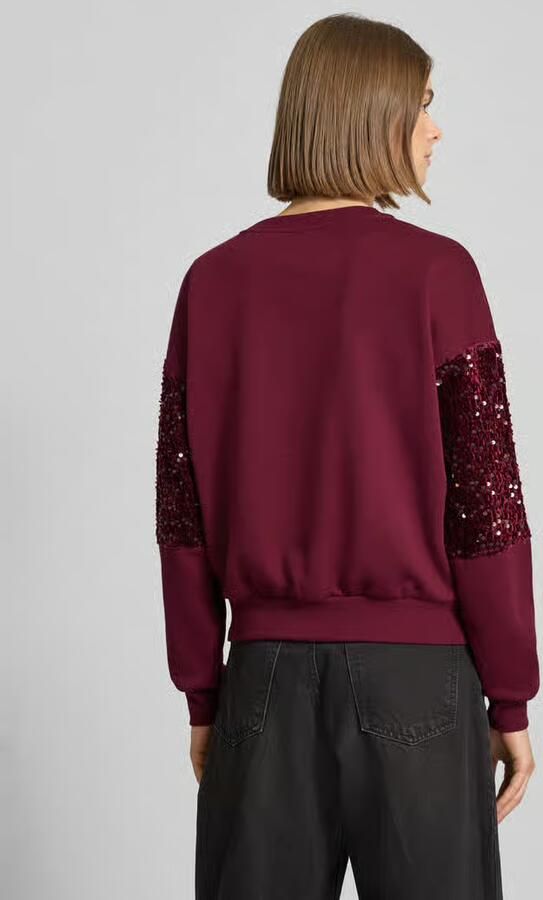 Pieces Regular fit sweatshirt van katoenmix met pailletten model 'NANCY'