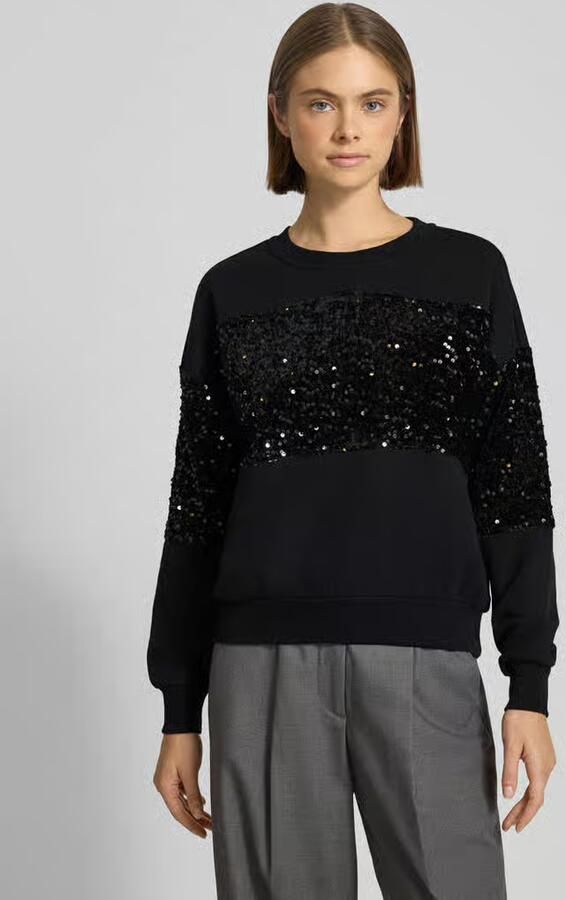 Pieces Regular fit sweatshirt van katoenmix met pailletten model 'NANCY' - Foto 2