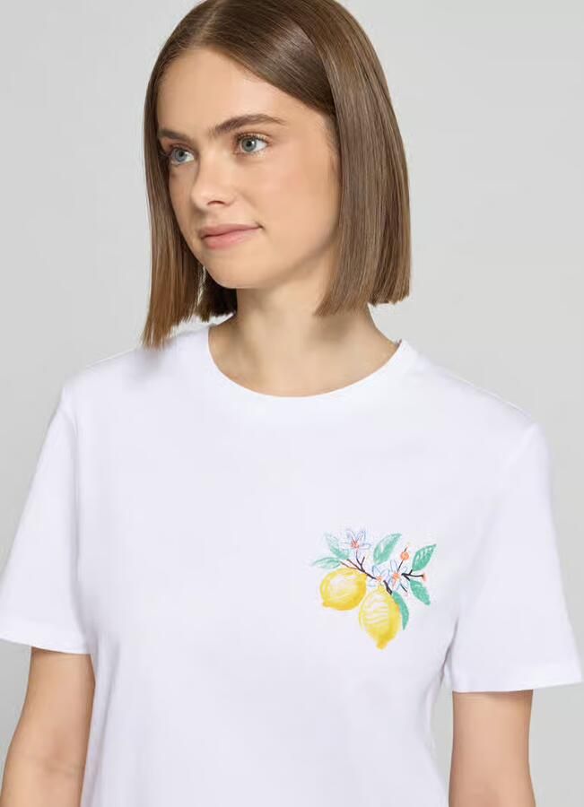 Pieces regular fit T-shirt van puur katoen model 'BRIANNA'