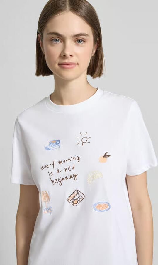 Pieces regular fit T-shirt van puur katoen model 'GAK'