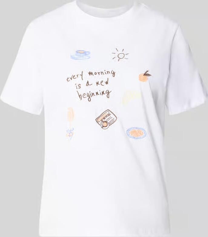 Pieces regular fit T-shirt van puur katoen model 'GAK' - Foto 2
