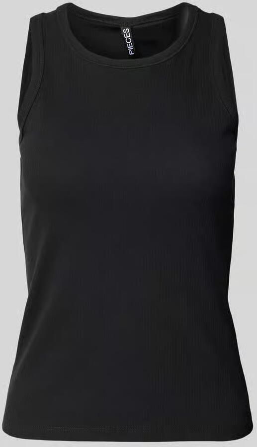 Pieces slim fit tank top van katoenmix model 'RUKA BOXER'