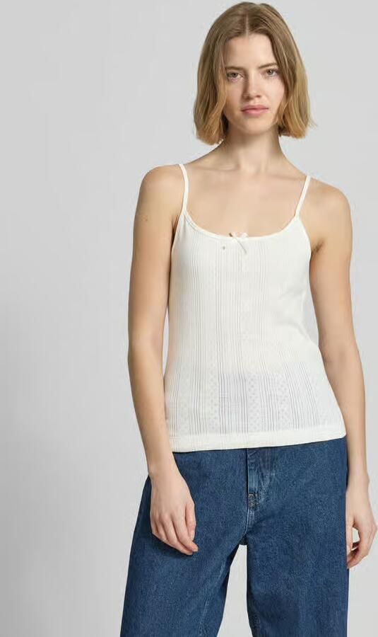 Pieces Slim fit top met bandjes van puur katoen model 'MARIE' - Foto 2