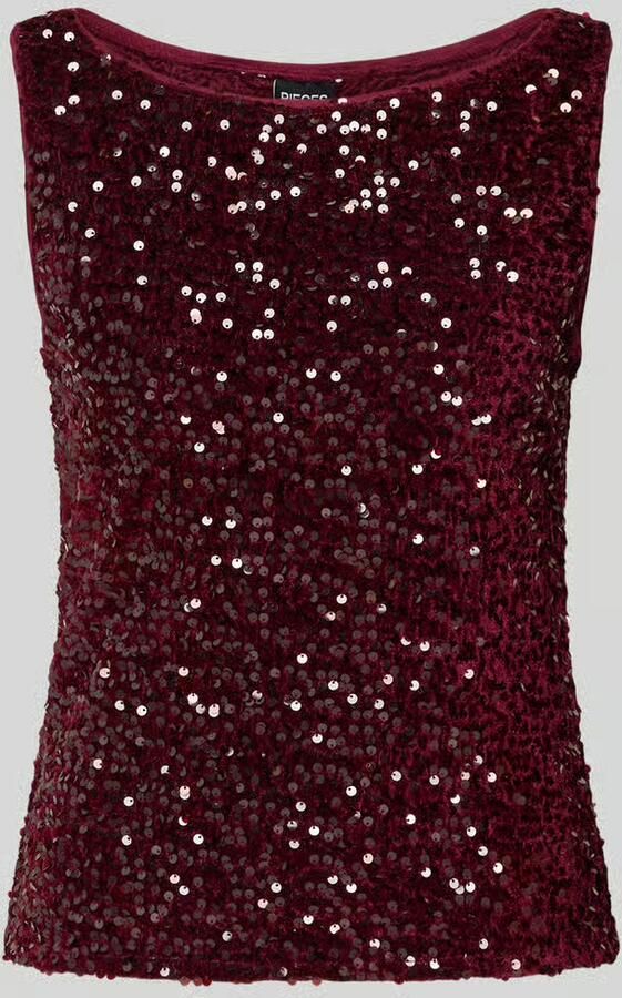 Pieces Regular fit top met pailletten van fluweel model 'KAM'