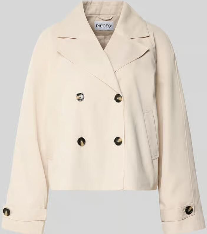 Pieces regular fit trenchcoat met brede reverskraag model 'SCARLETT' - Foto 5