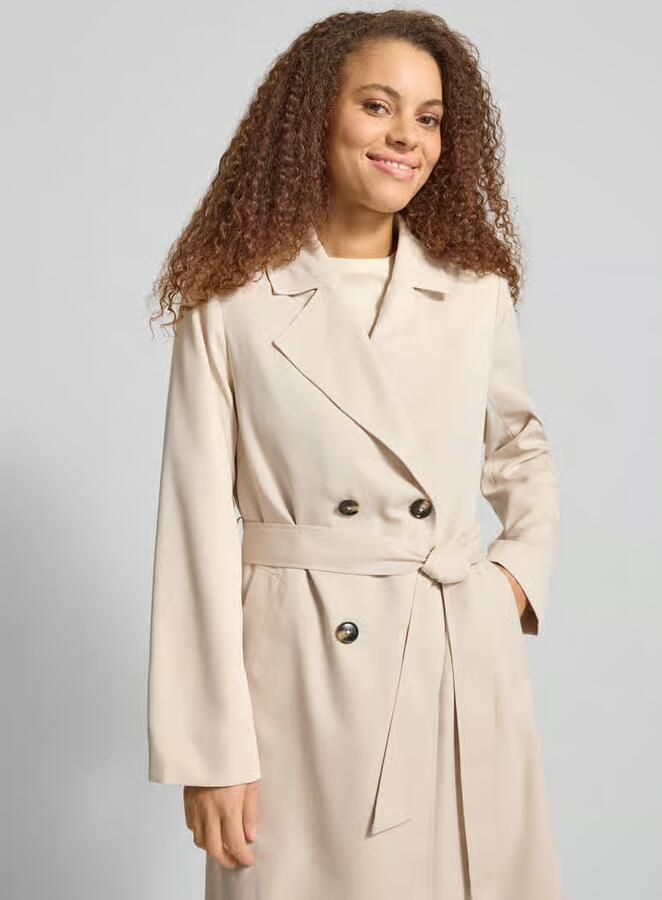 Pieces Regular fit trenchcoat met tailleriem om te strikken model 'SCARLETT' - Foto 7