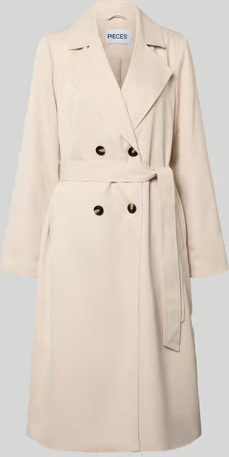 Pieces Regular fit trenchcoat met tailleriem om te strikken model 'SCARLETT' - Foto 8