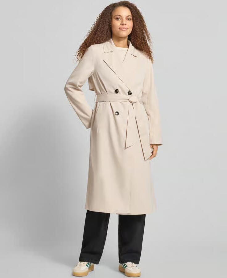 Pieces Regular fit trenchcoat met tailleriem om te strikken Model 'SCARLETT' - Foto 6
