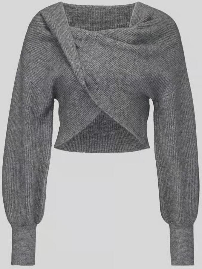 Pieces regular fit trui in wikkel-look model 'AVA'