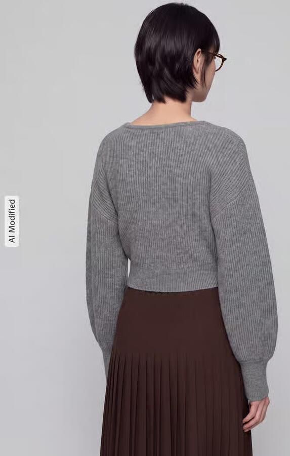 Pieces regular fit trui in wikkel-look model 'AVA' - Foto 3