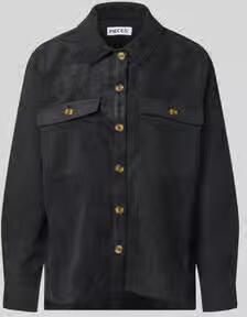 Pieces relaxed fit blouse met lange mouwen in corduroy look model 'EFFI' - Foto 3