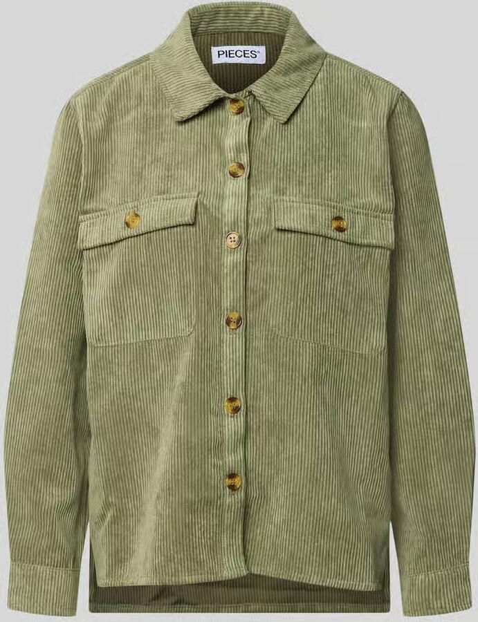 Pieces relaxed fit blouse met lange mouwen in corduroy look model 'EFFI'