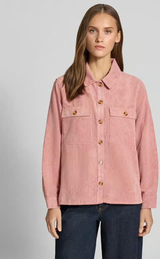 Pieces relaxed fit blouse met lange mouwen in corduroy look model 'EFFI' - Foto 2