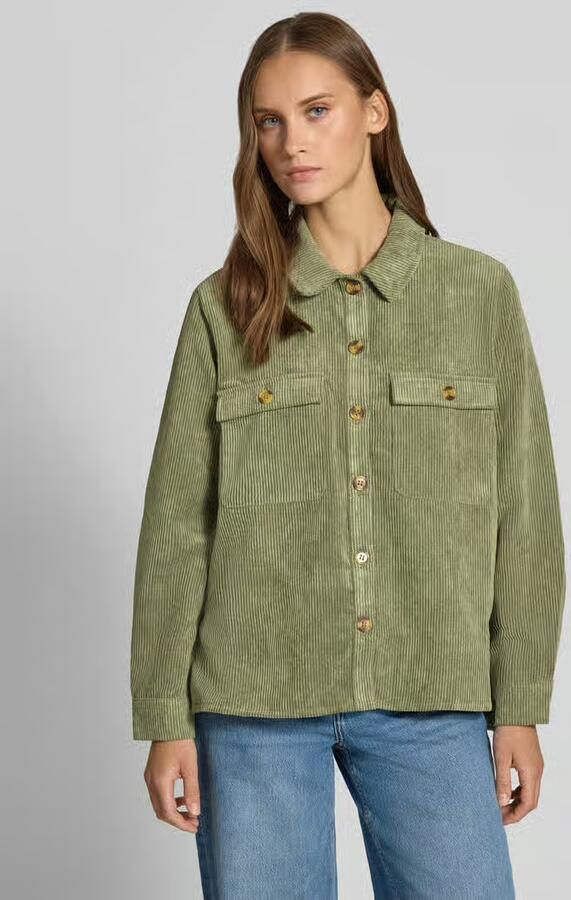 Pieces relaxed fit blouse met lange mouwen in corduroy look model 'EFFI' - Foto 2