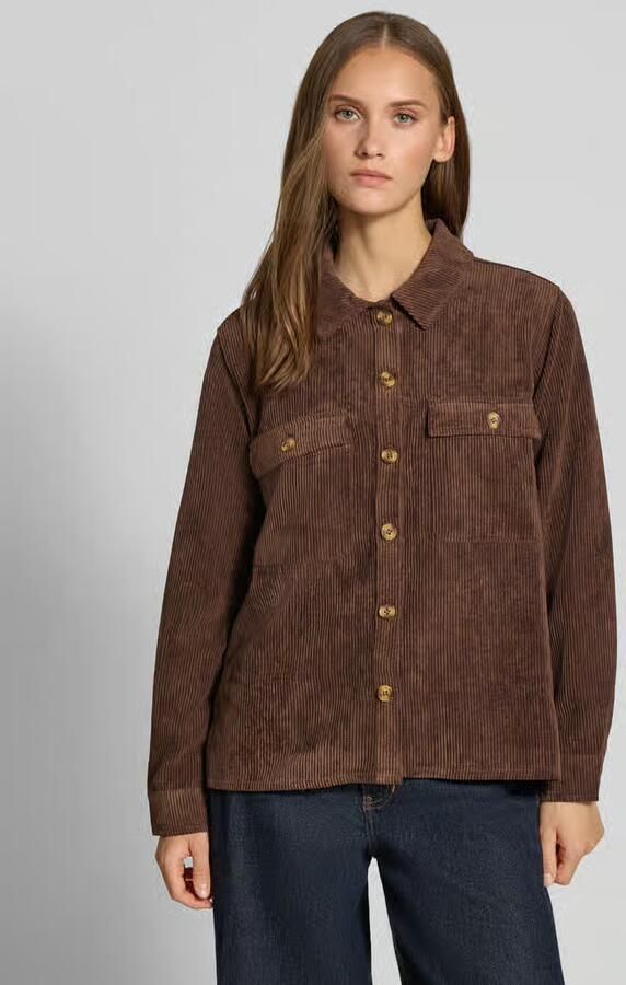 Pieces relaxed fit blouse met lange mouwen in corduroy look model 'EFFI' - Foto 2