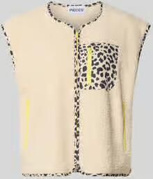 Pieces relaxed fit bodywarmer in teddylook model 'KATTY'