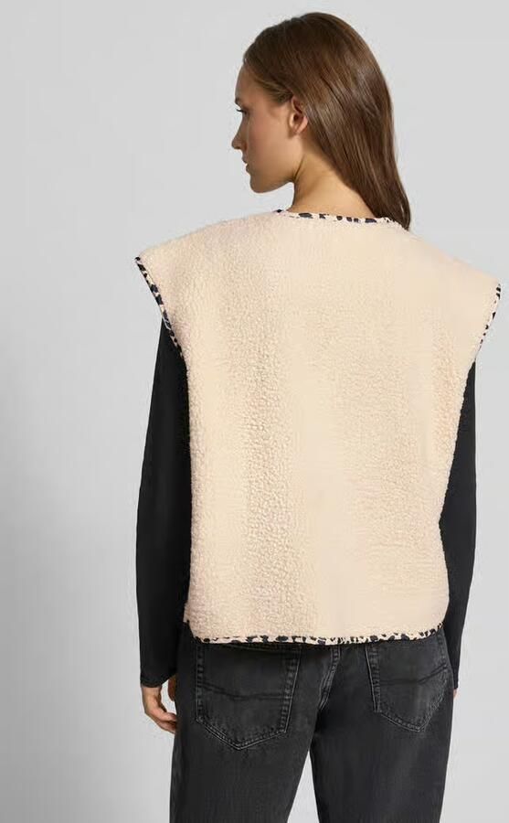 Pieces relaxed fit bodywarmer in teddylook model 'KATTY' - Foto 3