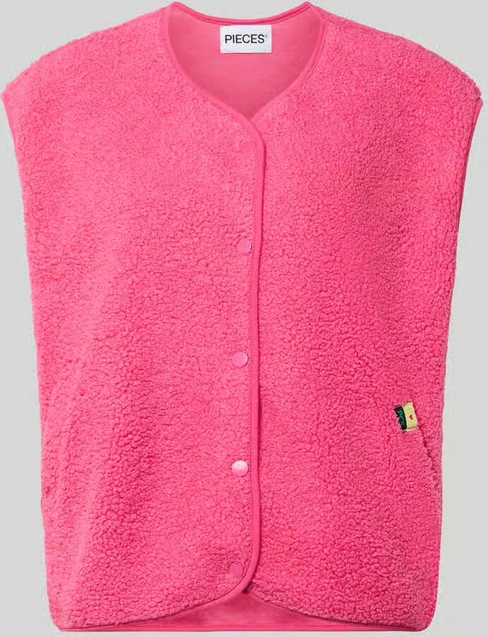 Pieces Relaxed fit gilet met drukknoopsluiting model 'KATTY'