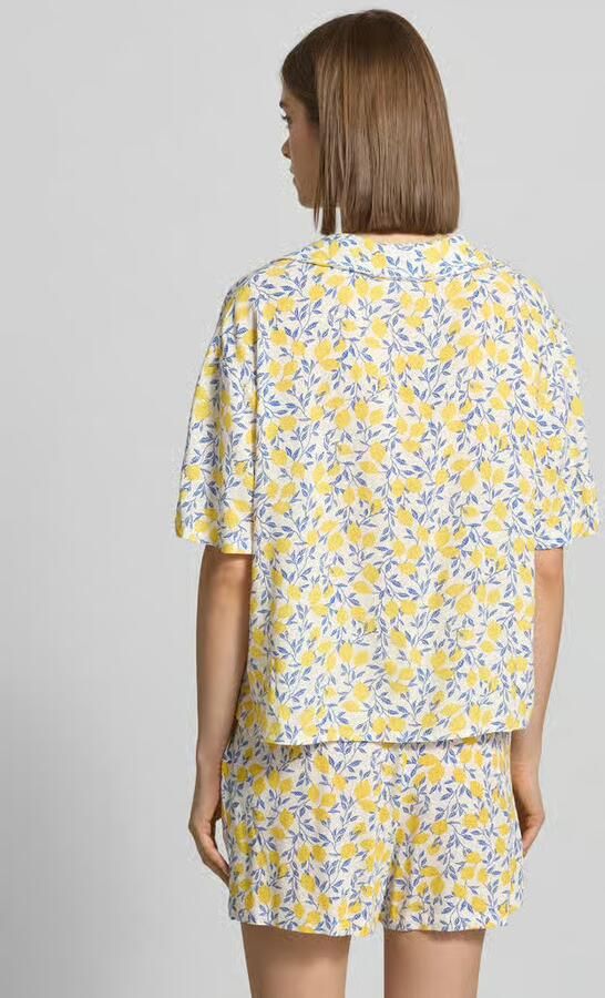 Pieces relaxed fit overhemdblouse van pure viscose model 'BARRI'